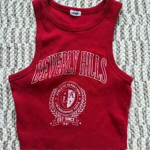 Garage Red Crop Top Athletic Style